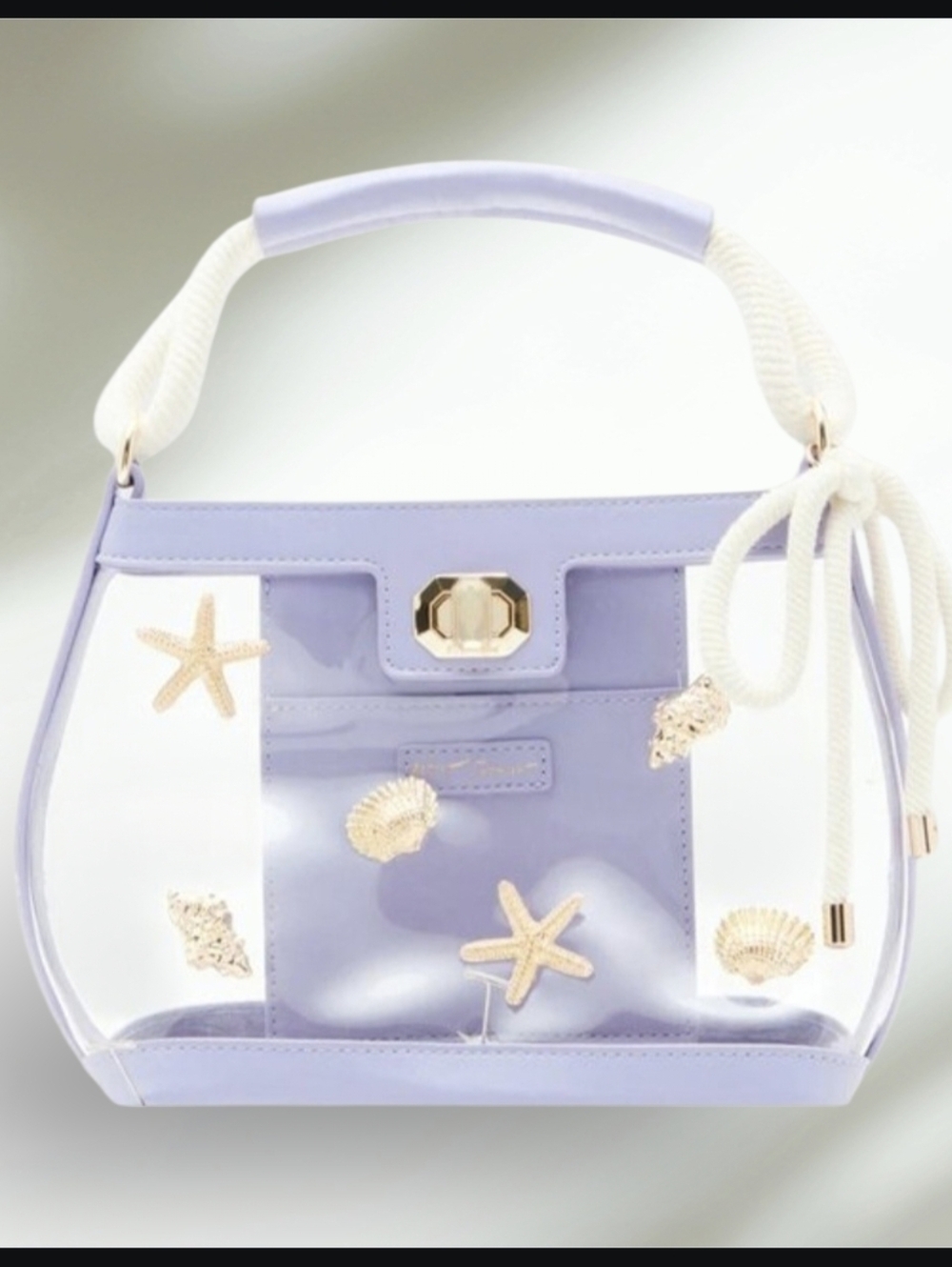 Betsey Johnson "Seas The Day" Clear Bucket Bag in Lilac NWT - Picture 3 of 7